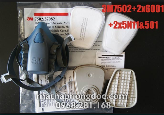 Mặt nạ phòng độc 3m có thông số ,seri rõ ràng